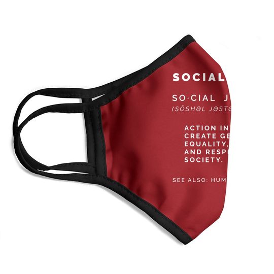 Social Justice Definition Face Mask | Sjw, Liberal, Civil Rights Face Mask