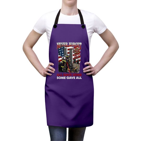 Never Forget 9-11-2001 20th Anniversary Funny Firefighters Apron