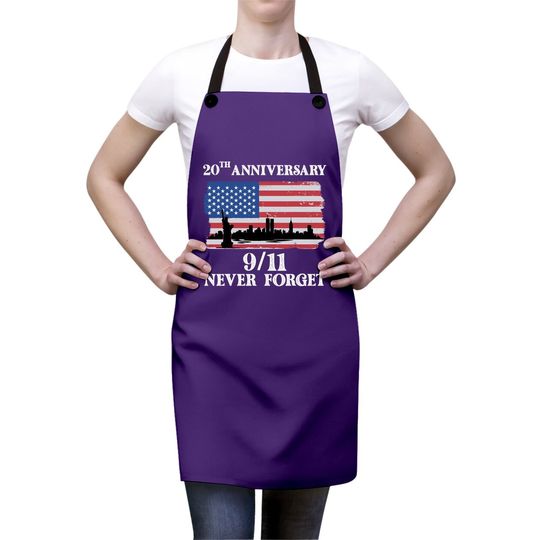 Never Forget 9/11 20th Anniversary 2021 Usa Flag Apron