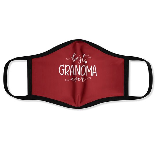 Grandma Face Mask Best Grandma Ever Face Mask Letter Print Short Sleeve Grandmother Face Mask Tops