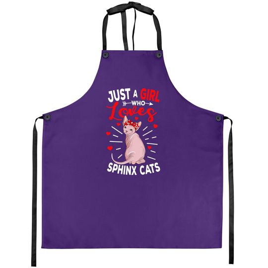 Just A Girl Who Loves Sphynx Cats Hairless Apron
