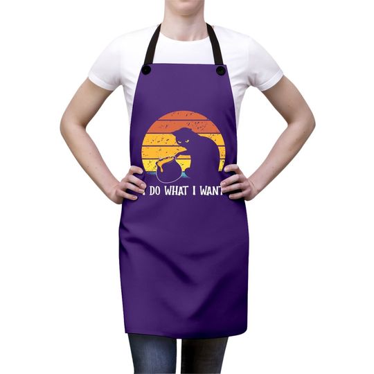 I Do What I Want Vintage Funny Cat Apron