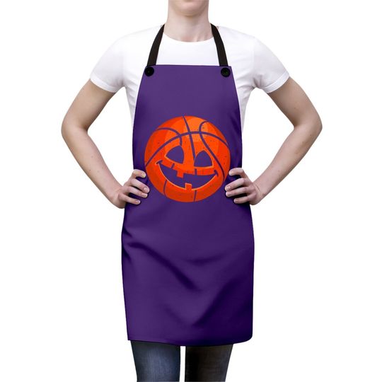 Basketball Pumpkin Face Halloween Jack-o-lantern Apron