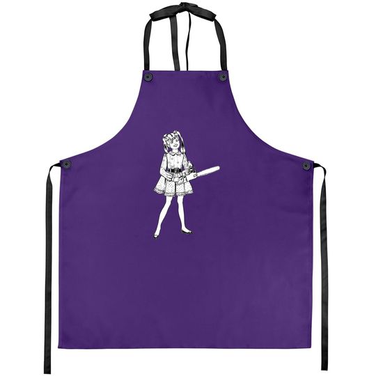 Chainsaw Girl Punk Goth Horror Fan Sinister Rocker Apron