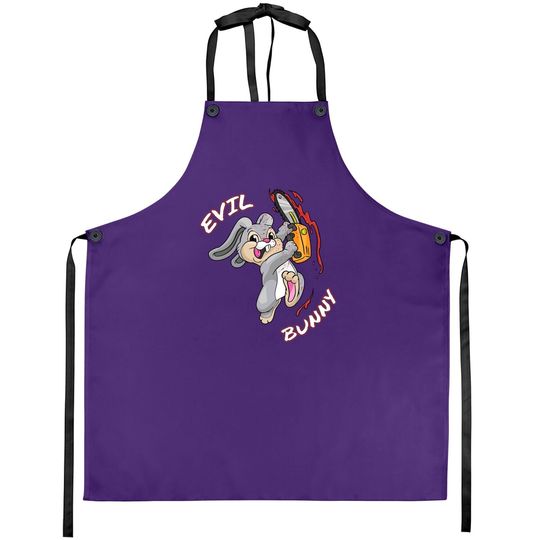 Evil Bunny Apron Halloween Funny Bad Rabbit Killer Apron