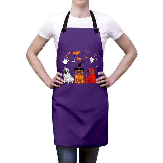 Halloween Pug Dogs Lovers Mummy Witch Demon Costumes Apron