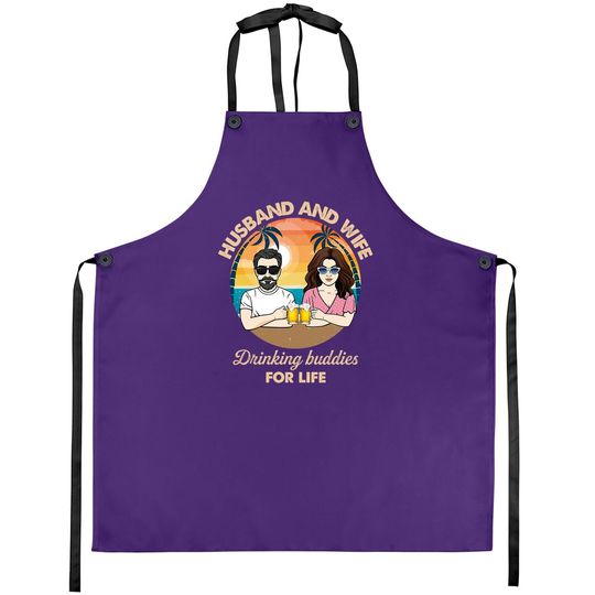 Husband And Wife Drinking Buddies For Life Apron