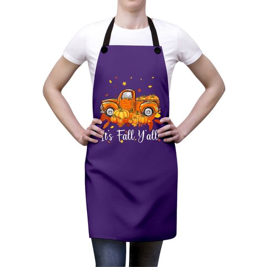 It's Fall Y'all Pumpkin Truck Autumn Tree Hello Fall Apron
