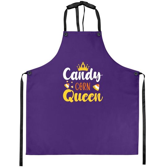 Candy Corn Queen Cute Halloween Day Apron