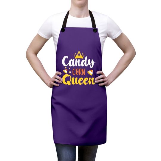 Candy Corn Queen Cute Halloween Day Apron