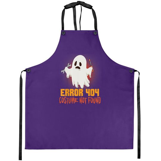 Ghost Halloween Error 404 Costume Not Found Apron