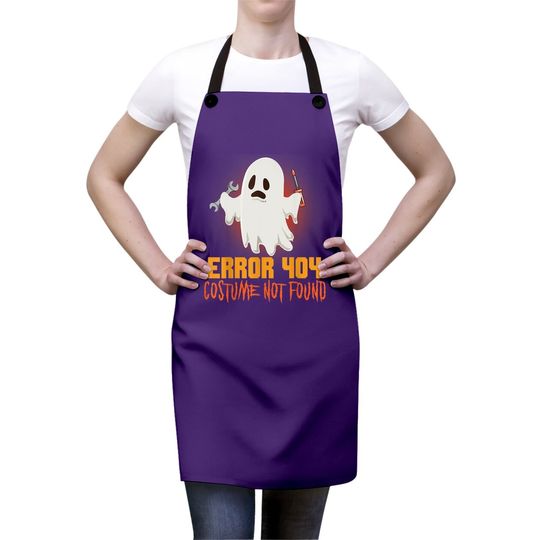 Ghost Halloween Error 404 Costume Not Found Apron
