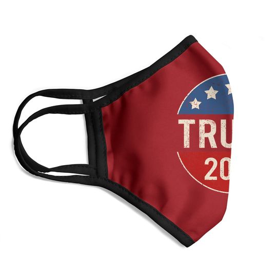 Trump 2024 Retro Campaign Button Re Elect President Trump Face Mask