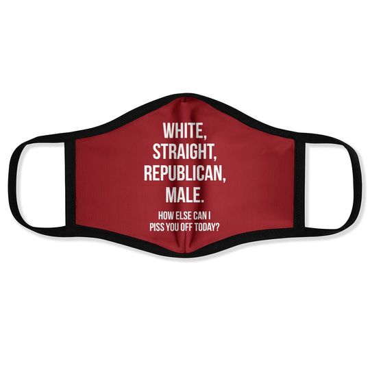 White, Straight, Republican, Male - Funny Republican Face Mask