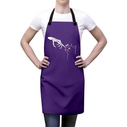 Halloween Cat Black Lover Skeleton Hand Boop Horror Custome Apron