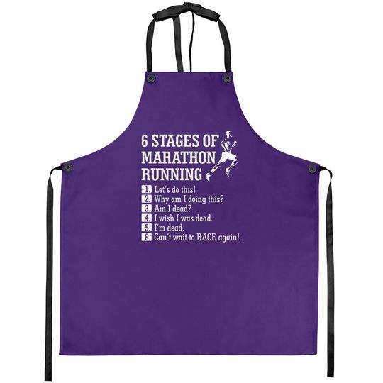 6 Stages Of Marathon Running Apron Apron Gift For Runner Apron