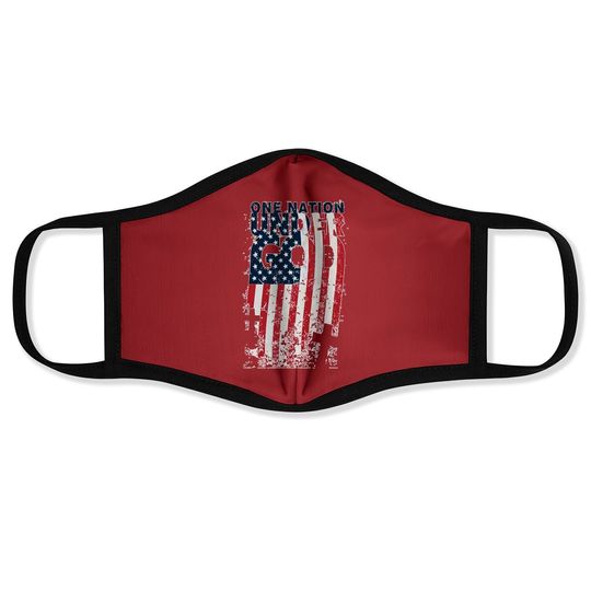 One Nation Under God Christian Cross American Flag Face Mask