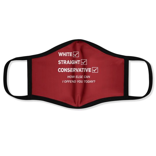 Conservative Republican White Straight Face Mask