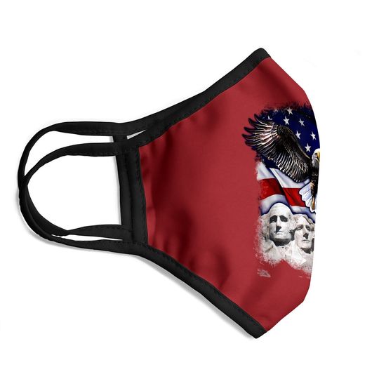 4th Of July American Bald Eagle Mount Rushmore 'merica Flag Face Mask