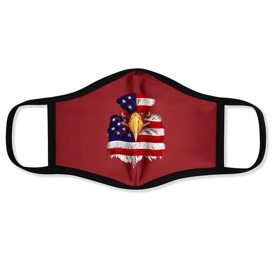 Bald Eagle 4th Of July American Flag Patriotic Freedom Usa Face Mask