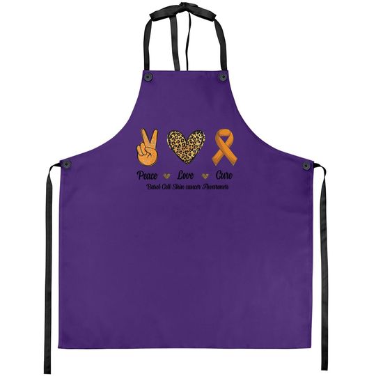 Peace Love Cure Basal Cell Skin Cancer Awareness Leopard Apron