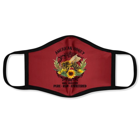 American Honey Bee Funny Beekeeping Gift For Beekeeper Face Mask