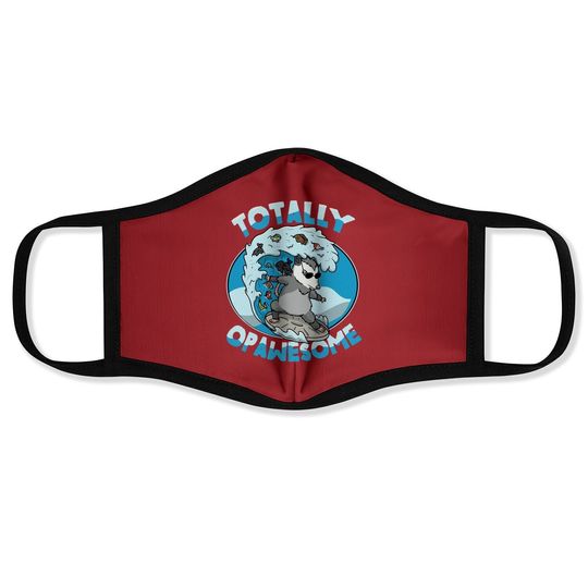 Funny Opossum Possum Totally Opawesome Surfing Face Mask