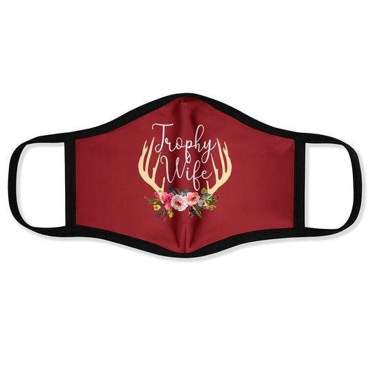 Trophy Wife Antlers Flowers Hunters Face Mask