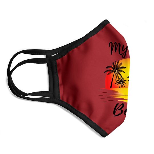 Myrtle Beach Face Mask Sunset Palm