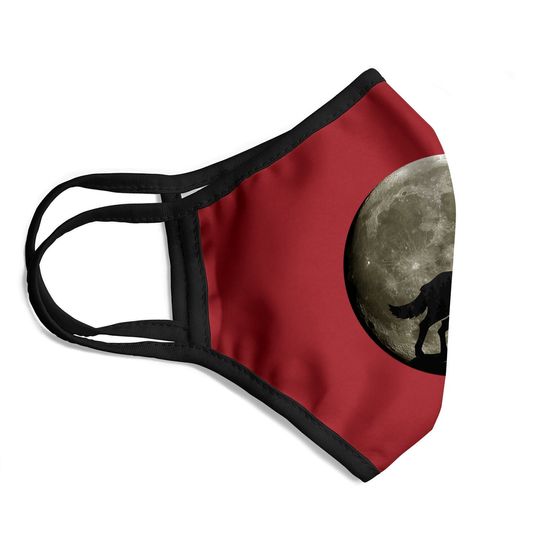 Howling Wolf Midnight Full Moon Wildlife Nature Animal Face Mask
