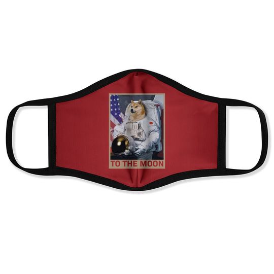 Dogecoin Astronaut To The Moon Blockchain Hodl Crypto Face Mask