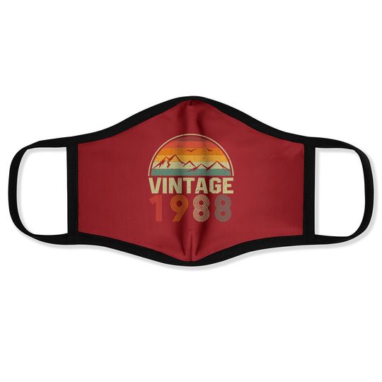 Classic 33rd Birthday Gift Idea Vintage 1988 Face Mask