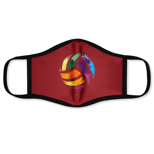 Colorful Volleyball Colorsplash Ball Face Mask
