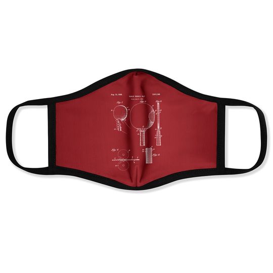 Retro Ping Pong Paddle Face Mask Vintage Table Face Mask