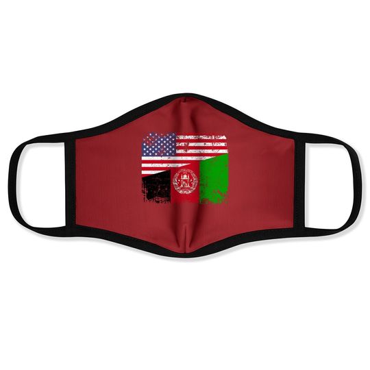 Usa Afghanistan Flag Face Mask