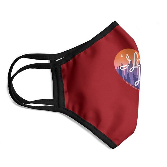I Love Lucy Face Mask City Logo Black Face Mask