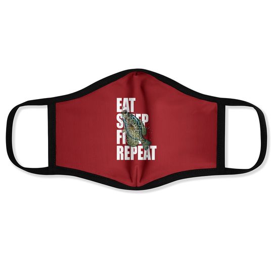 Old Glory Eat Sleep Fish Repeat Crappie Soft Face Mask