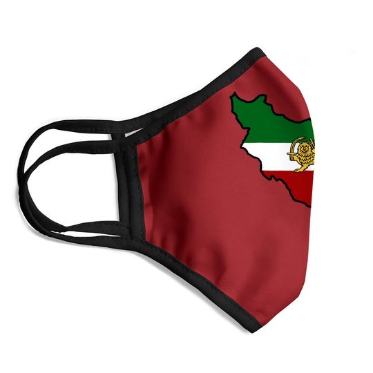 Iran Flag With Lion Face Mask