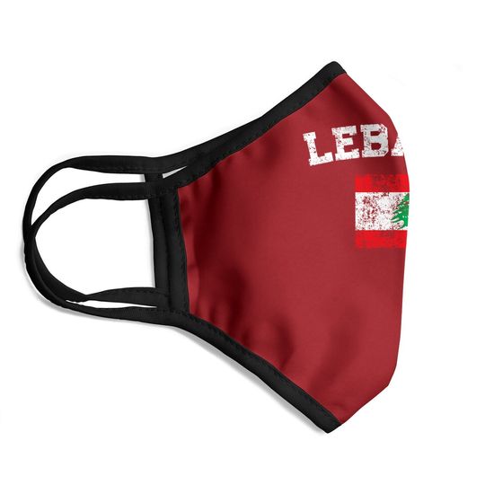 Vintage Flag Lebanon Face Mask