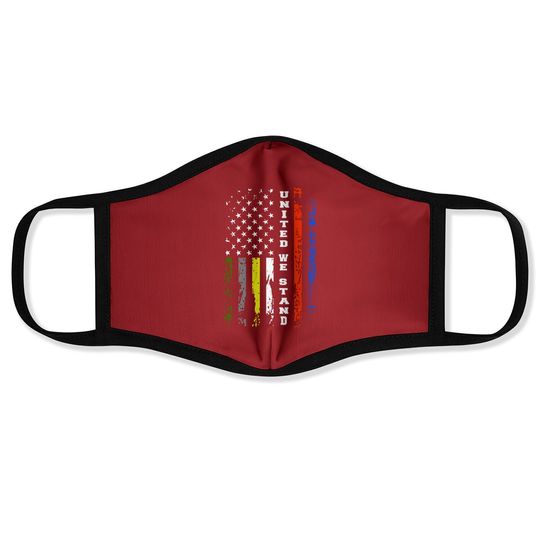 First Responder Thin Line Face Mask Patriotic American Flag Face Mask