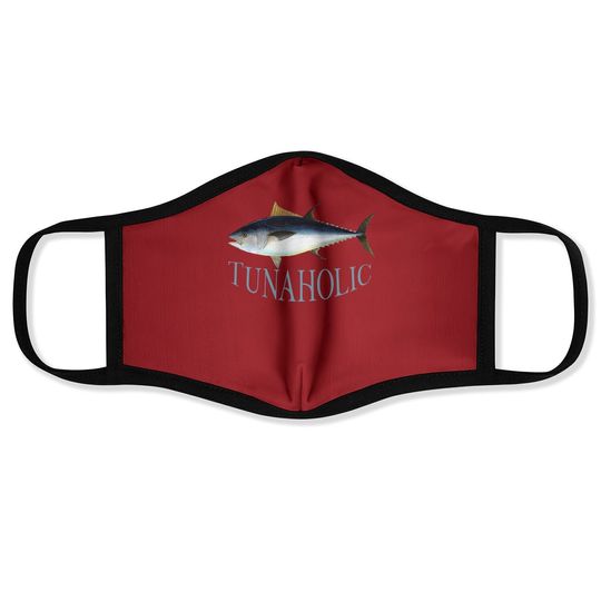 Tunaholic Bluefin Tuna Fish Illustration Fishing Fisherman Face Mask