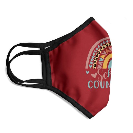 School Counselor Rainbow Leopard Print Face Mask