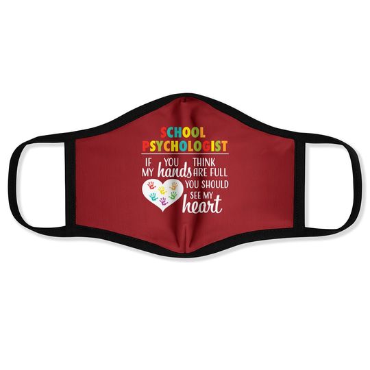 School Psychologist Heart Face Mask