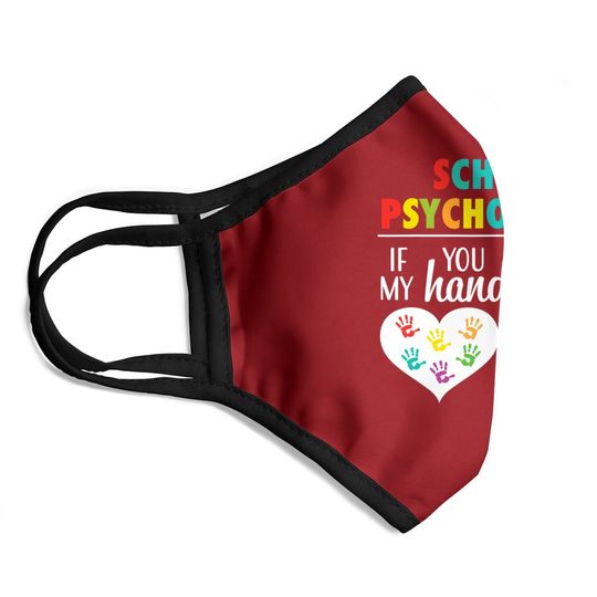 School Psychologist Heart Face Mask