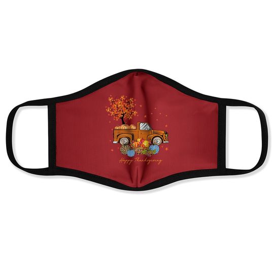 Pumpkins Truck Autumn Leaf Fall  face Mask