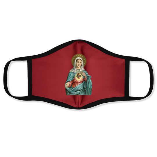 Immaculate Heart Of Mary Our Blessed Mother Catholic Vintage Face Mask