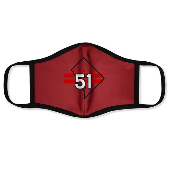 Washington, D.c. Flag, Statehood, 51, Face Mask