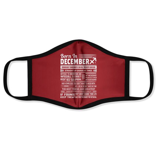 Born In December Sagittarius Face Mask