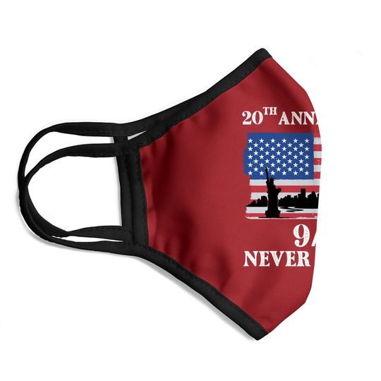 Never Forget 9/11 20th Anniversary 2021 Usa Flag Face Mask