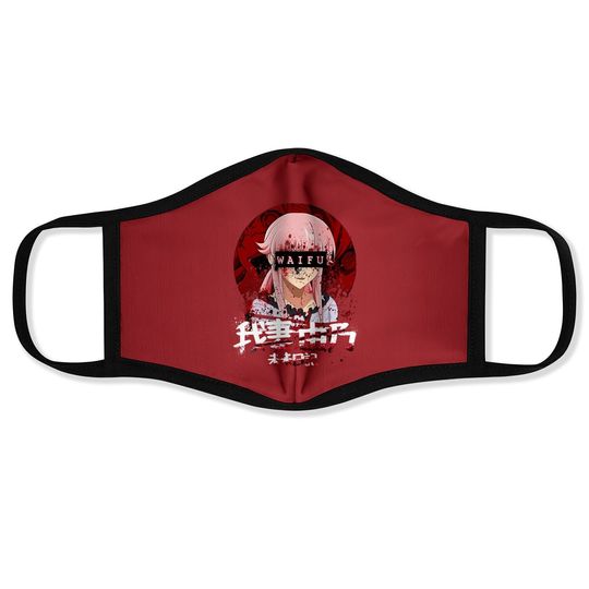 Future Diary Mirai Nikki Gasai Yuno Waifu Cotton Fabric Short Sleeve Face Mask